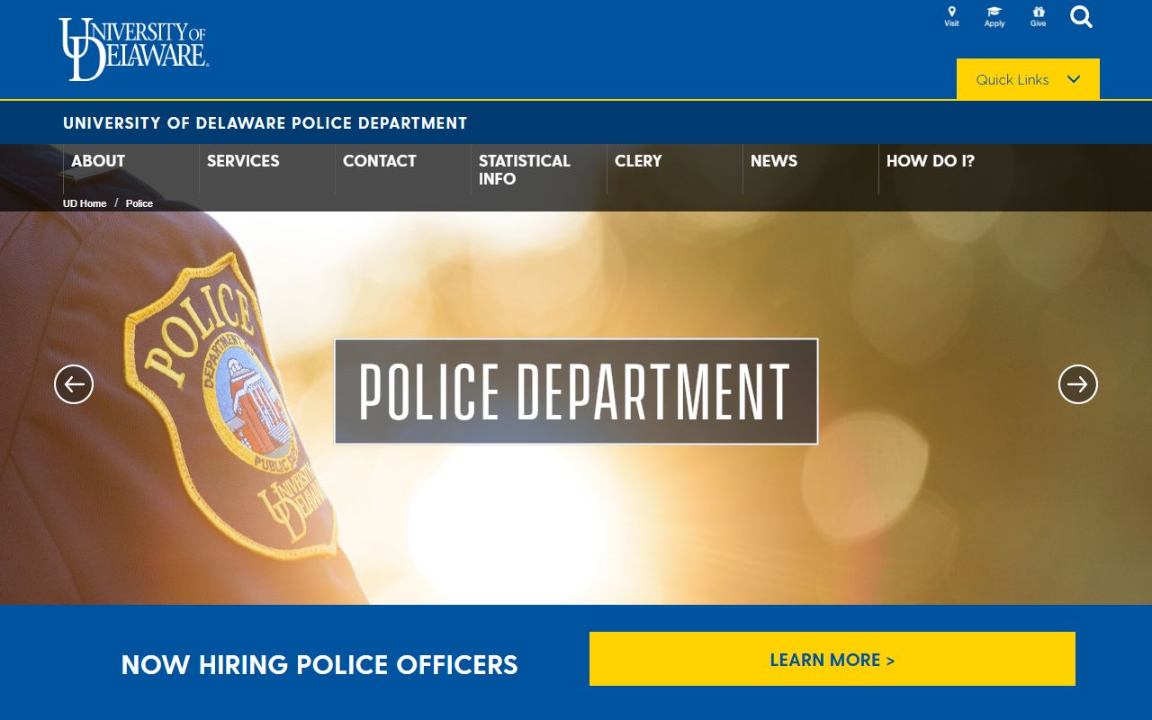 University of Delaware Police Newark DUI records