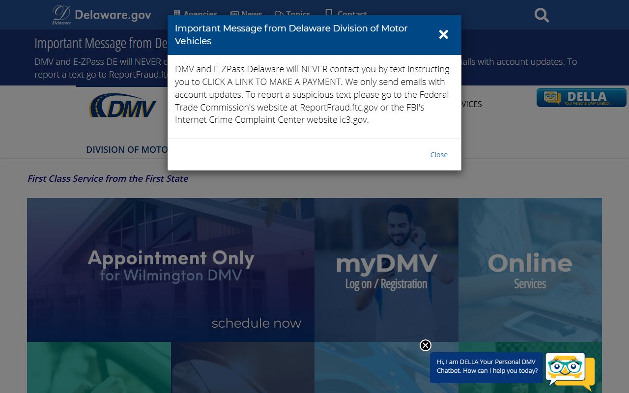 Delaware Division of Motor Vehicles DUI records